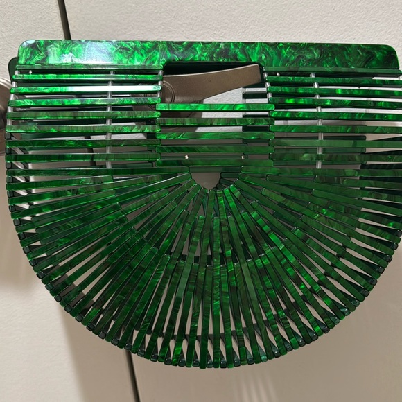 Handbags - Green Marbled Acrylic Ark Fan Bag NWOT